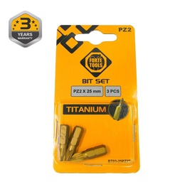 Skrūvgriežu uzgaļu komplekts Forte Tools BT03-25PZ2T, PZ2, 25 mm, 3 gab.