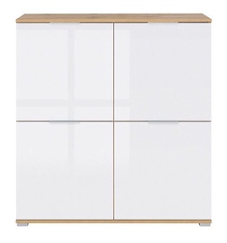 Kumode Black Red White Zele KOM4D Cupboard Wotan Oak/White Gloss