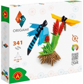 Papīra figūru izgatavošanas komplekts Alexander 3D Origami Dragonflies 23503, daudzkrāsaina