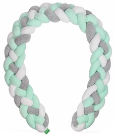 Lulando Cot Bumper Braid Welur Big Grey/Mint/White 300cm