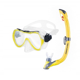 Snorkelēšanas trubiņa Aqua Speed Enzo+Samos Junior, caurspīdīga/dzeltena
