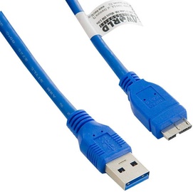 4World USB Cable A Male To Micro USB B Male 1.5m Blue