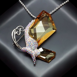 Diamond Sky Pendant Iridescent Moth II With Swarovski Crystals