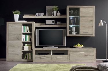Black Red White Cancan 1 Wall Unit San Remo Oak