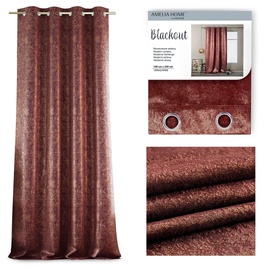 Nakts aizkari AmeliaHome Blackout Veras, sarkana, 140 cm x 250 cm