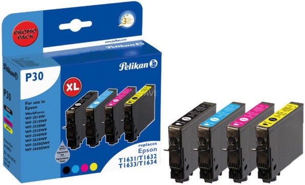 Tindiprinteri kassett Pelikan Multi Pack, must/kollane/helesinine