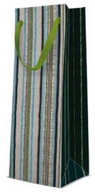 Paw Decor Collection Gift Bag Bottle Stripe Texture 12x10x37cm
