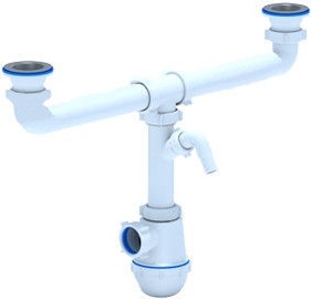 Ani Plast ET00351 Double Siphon with Washing Machine Outlet 1 1/2'' 40-50mm