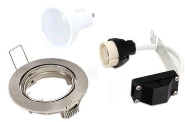 Omega GU10 LED Bulb 7W Warm White + Spot Light Holder