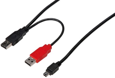Assmann Splitter Cable USBx2 / USB-mini Black 1m