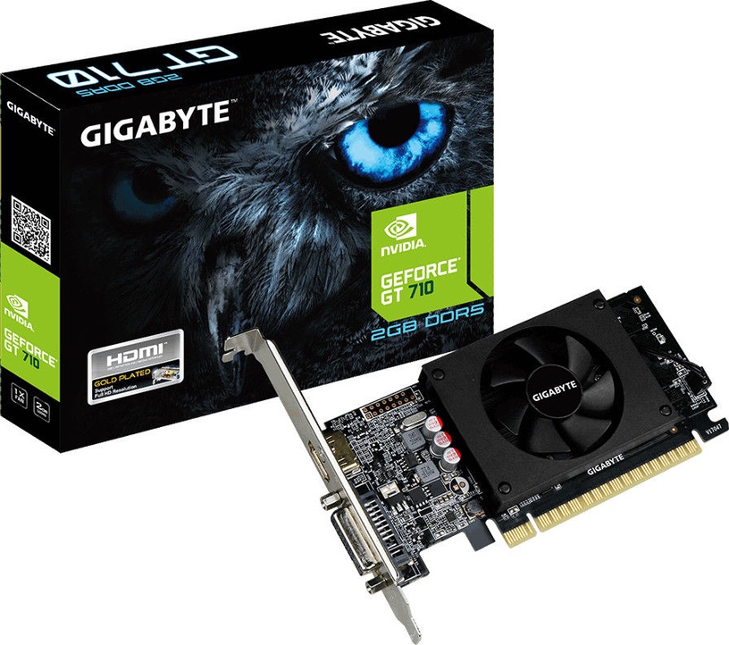 Видеокарта Gigabyte GeForce GT 710 PCIE GV-N710D5-2GL, 2 ГБ, GDDR5