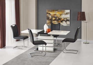 Valgomojo stalas Halmar Nord Black/White, 1400-1800x800x760 mm