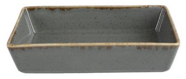 Porland Seasons Serving Plate With Edges 16.5x10.1cm Dark Grey