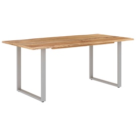 Söögilaud VLX Solid Acacia Wood 286476, pruun/hõbe, 1800 mm x 900 mm x 760 mm