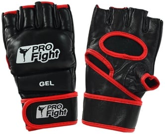 Перчатки без пальцев ProFight MMA, черный, M
