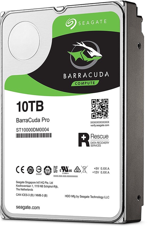 Cietais disks (HDD) Seagate Barracuda Pro ST10000DM0004, 3.5", 10 TB