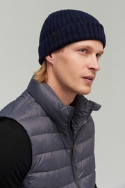 Audimas Knitted Merino Wool Hat With Cashmere One Size Navy
