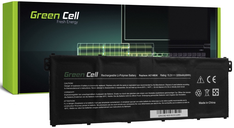 Klēpjdatoru akumulators Green Cell AC62, 3.2 Ah, LiPo