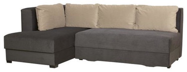 Bodzio Corner Sofa Judyta Left Velor Graphite/Beige