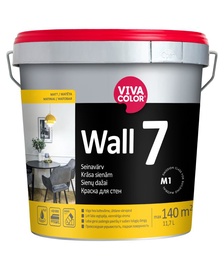 Sienu krāsa Vivacolor Wall 7, balta, 11.7 l