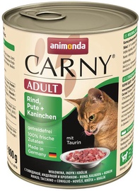 Влажный корм для кошек Animonda Carny Adult, говядина/крольчатина/индюшатина, 0.8 кг