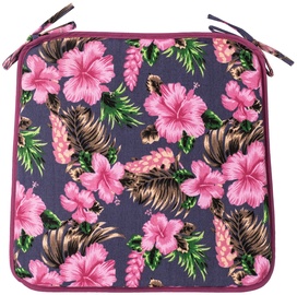 Home4you Summer Chair Pad 39x39x2.5cm Pink Flowers