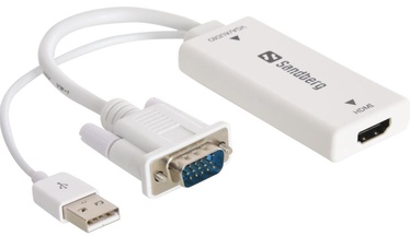 Adapter Sandberg Adapter VGA/Audio / HDMI / USB White