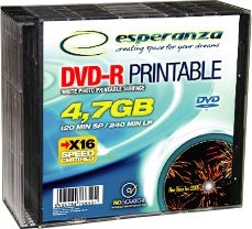 Esperanza 1303 DVD-R 16x 4.7GB Slim Jewel Case 10pcs