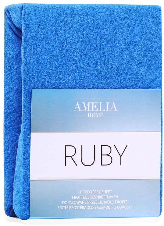 Простыня AmeliaHome Ruby, синий, 200 см x 240 см, на резинке
