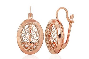Diamond Sky 14K Red Gold Earrings Gold of the Gods II Solid Gold 585