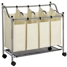 Songmics Laundry Cart 4 Bags White