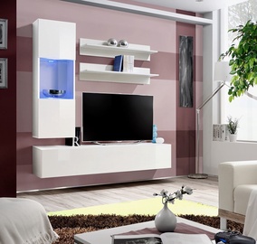 ASM Fly H Living Room Wall Unit Set Horizontal Glass White/White Gloss
