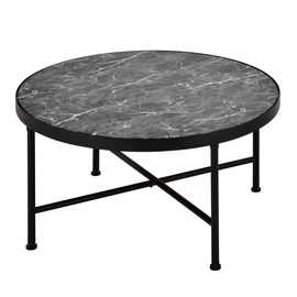 Kohvilaud Home4you Astoria Marble/Black, 800x800x410 mm