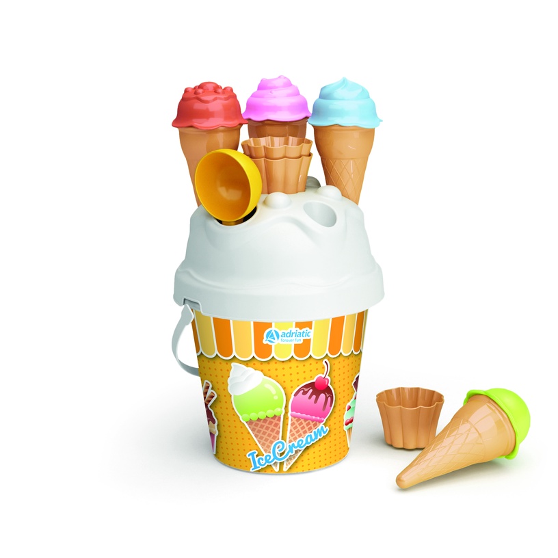 Набор игрушек для песочницы Adriatic Ice Cream Bucket 1112, многоцветный, 90 мм x 90 мм
