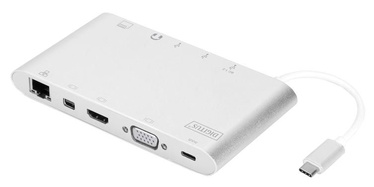 Jungčių stotelė Digitus USB-C DA-70861, sidabro