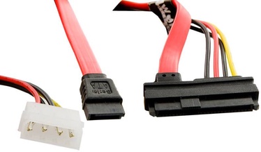 4World HDD Cable 29pin SAS To 7pin SATA 0.45m Red