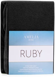 Voodilina AmeliaHome Ruby, must, kummiga