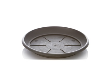 Paliktnis puķu podam Plasticotto Siena 27cm, pelēks