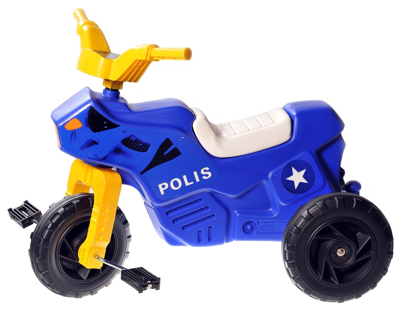 Automobilis su pedalais Plasto Policeman Motorcycle, mėlynas