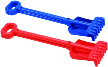 Smilšu kastes rotaļlietu komplekts Ecoiffier Shovel + Rake, zila/sarkana, 5200 mm