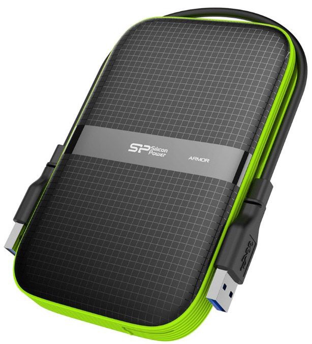 Kietasis diskas Silicon Power Armor A60, HDD, 500 GB, juoda/žalia