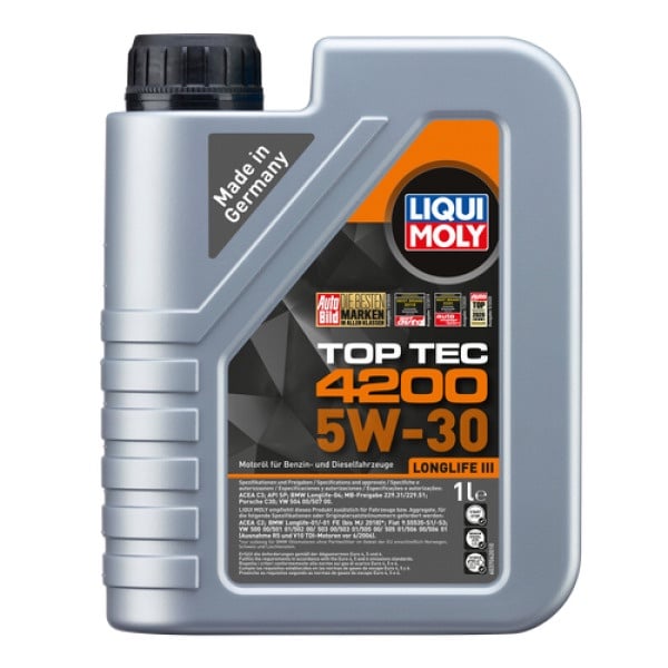 Motoreļļa Liqui Moly 4200 TOP-TEC 5W - 30, sintētiskais, vieglajam auto, 1 l