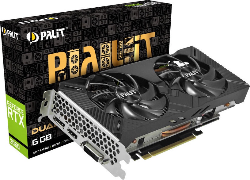 Видеокарта Palit GeForce RTX 2060 Dual NE62060018J9-1160A, 6 ГБ, GDDR6