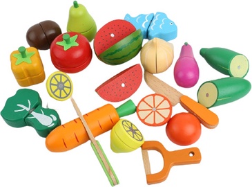 Rotaļu virtuves piederumi Wooden Set Fruits & Vegetables