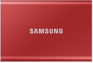 Cietais disks Samsung T7, SSD, 2 TB, sarkana