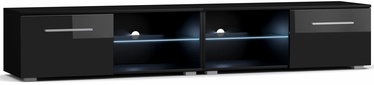 TV galds Vivaldi Meble Moon 2 Double, melna, 2000x400x360 mm