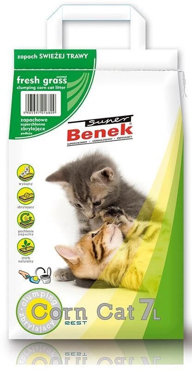 Kaķu pakaiši Super Benek Certech Fresh Grass Corn Cat Litter 7l