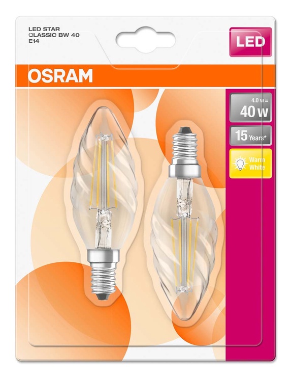 Spuldze Osram LED, B40, balta, E14, 4 W, 470 lm