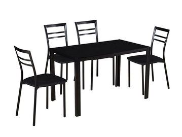 Black Red White Ottawa Table And 4 Chairs Set Black