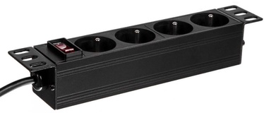 Netrack Power Strip 4 Outlet Black 1.8m